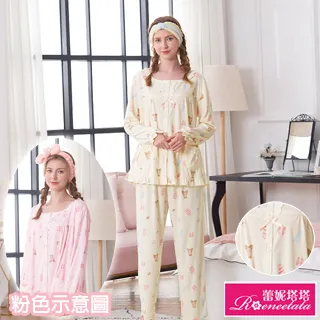 蕾妮塔塔 繽紛熊 精梳棉柔長袖兩件式睡衣(R97207兩色可選) 歷史價格詳細信息