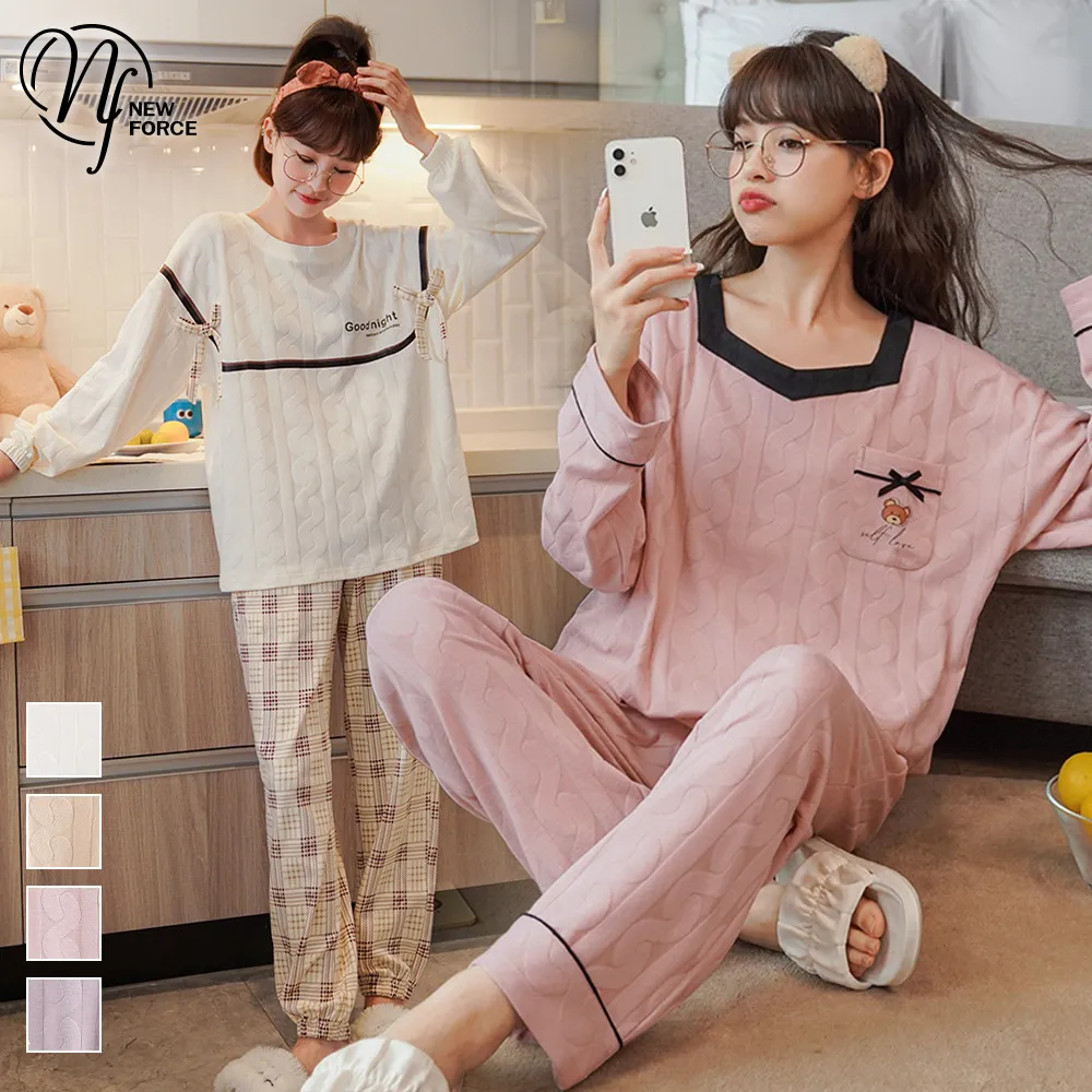 居家睡衣 個性條紋 二件式長袖成套休閒服(紅灰F) AngelHoney天使霓裳 歷史價格詳細信息