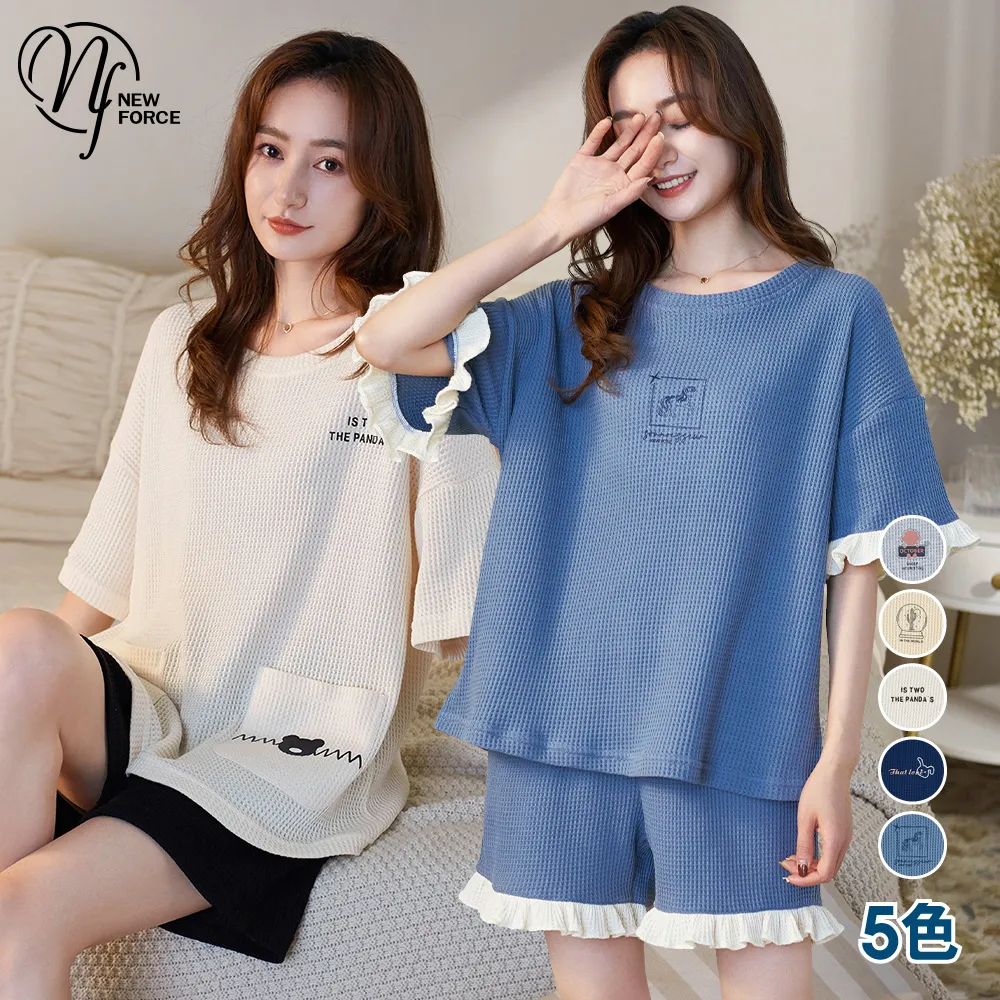 【NEW FORCE】格子派對甜美翻領居家睡衣-六色可選 歷史價格詳細信息