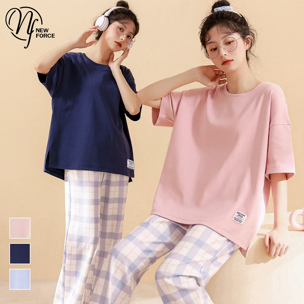 居家睡衣 暗紋微光 一件式短袖連身睡裙(深藍F) AngelHoney天使霓裳 歷史價格詳細信息