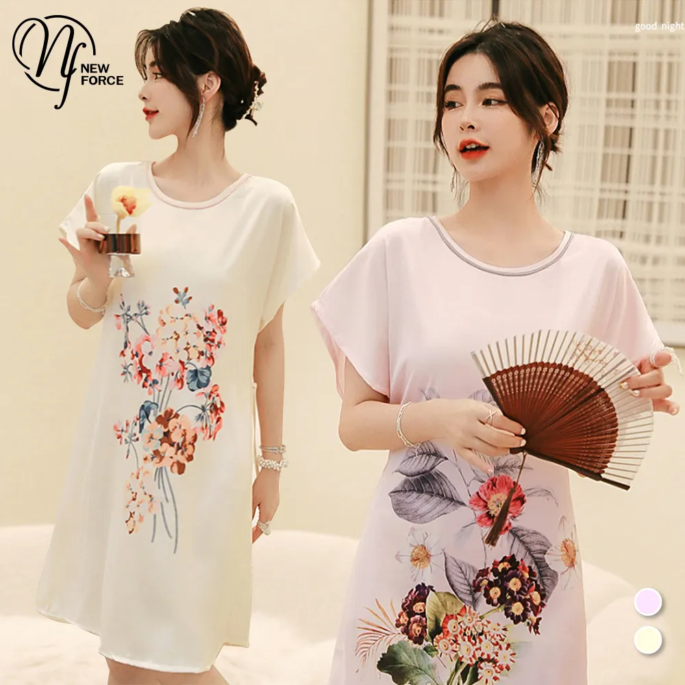 (NEW FORCE) 冰絲螺紋大尺碼短袖居家睡衣-3色可選 歷史價格詳細信息