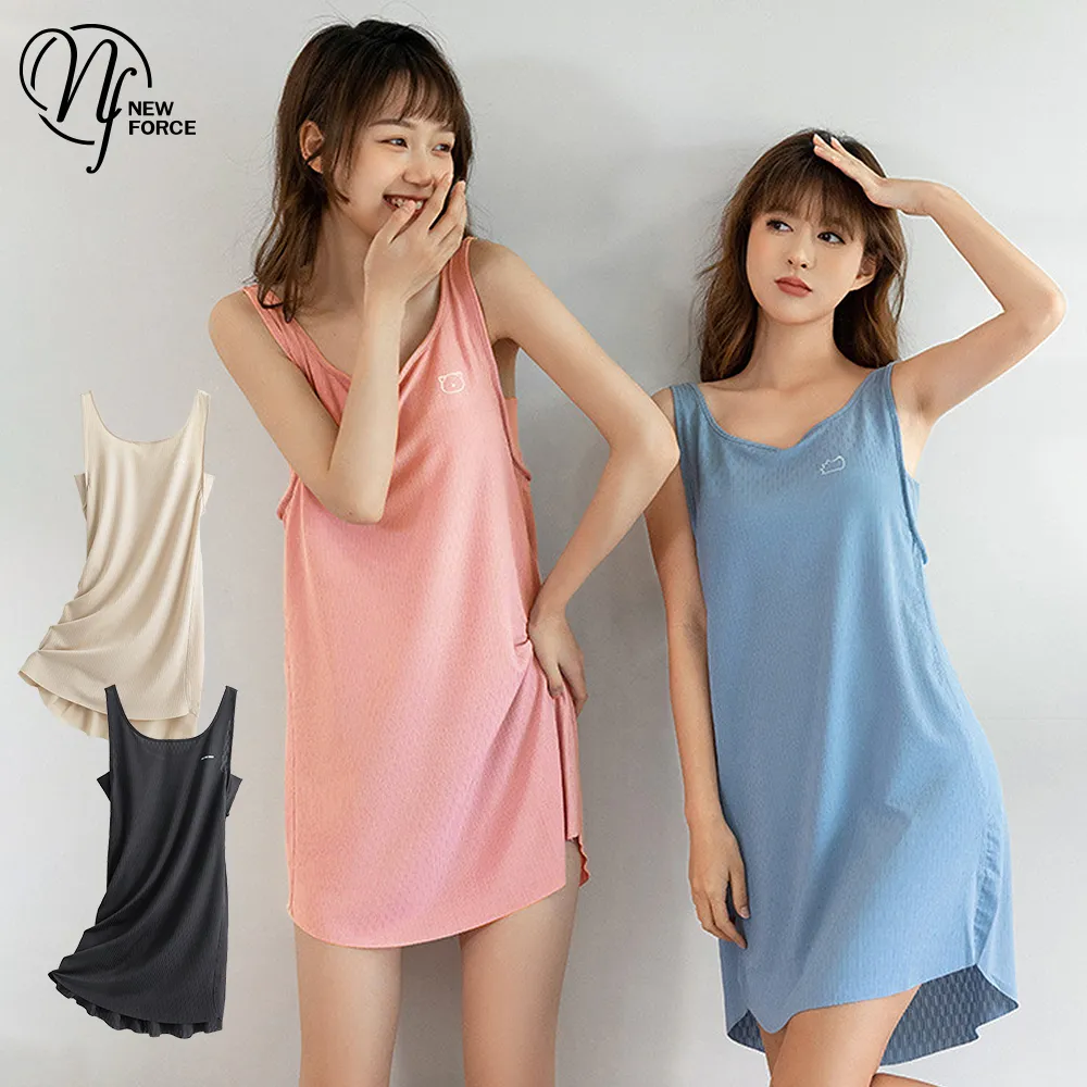 (NEW FORCE) 冰絲螺紋大尺碼短袖居家睡衣-3色可選 歷史價格詳細信息