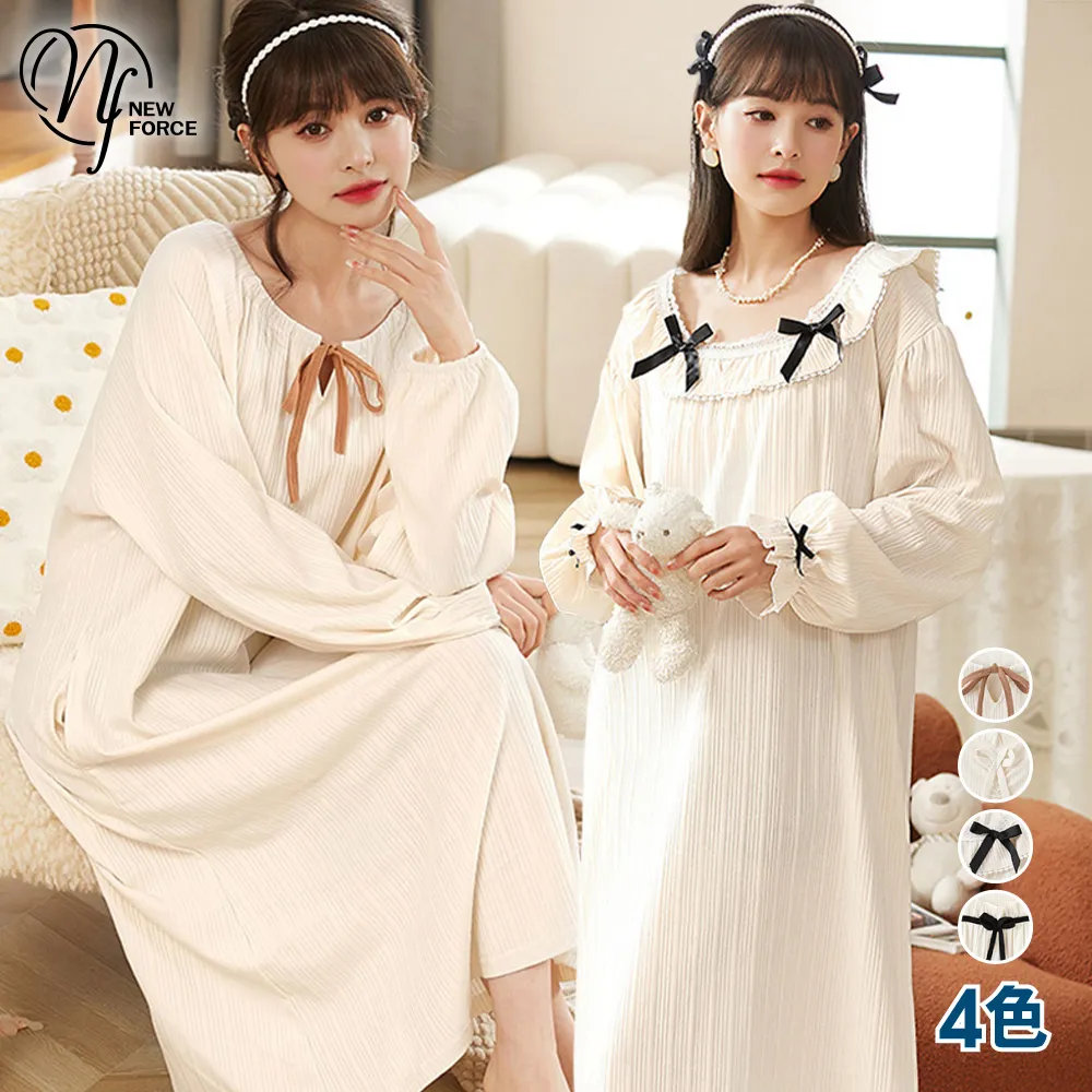 (NEW FORCE)古典美學宮廷風薄紗居家睡袍-兩色可選 歷史價格詳細信息