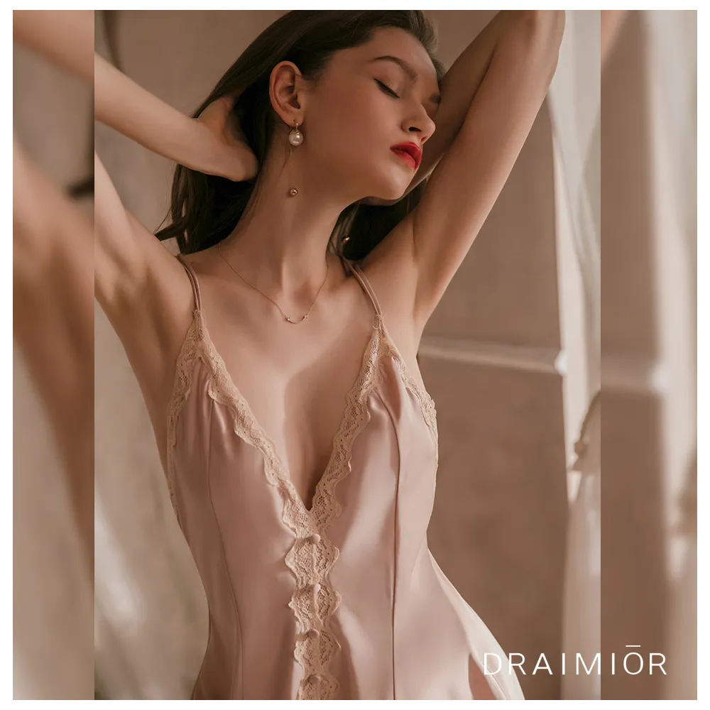 久慕雅黛 DRAIMIOR蕾絲花邊短褲睡衣套裝。藍色 歷史價格詳細信息