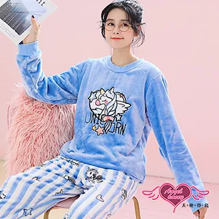 保暖睡衣 夢遊火鶴 海島絨二件式長袖居家衣褲組(粉F) AngelHoney天使霓裳 歷史價格詳細信息