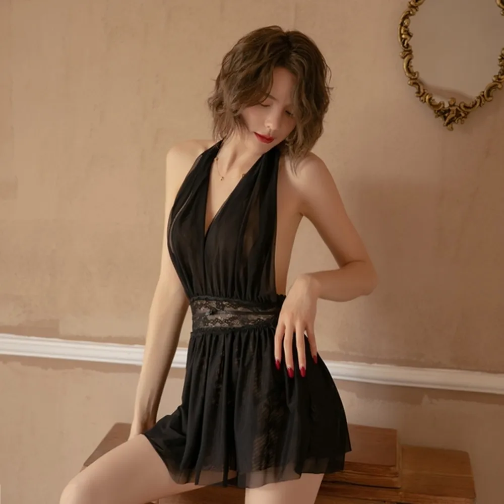 《小女人》夢露我要 性感露背網紗居家睡衣裙-蜜糖粉 歷史價格詳細信息