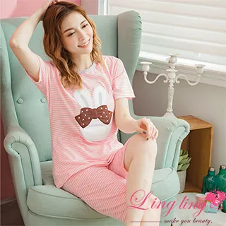 lingling A3630-01全尺碼-迷人蝶結蕾絲荷葉擺冰絲短袖睡衣+短褲(二件式睡衣組)(清新淺藍) 歷史價格詳細信息