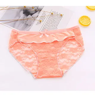 性感內褲 日式蕾絲 性感蝴蝶結 半透情挑 感官誘惑丁字褲 三角褲 (紫F) AngelHoney天使霓裳 歷史價格詳細信息