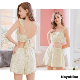 【Naya Nina】居家睡衣 甜美粉蕾絲拼接二件式細肩帶短褲套裝居家服 歷史價格詳細信息