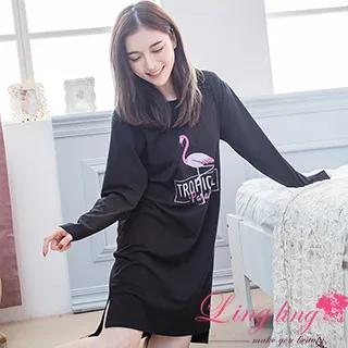 lingling A4313全尺碼-簡約橫條貓咪刺繡字母滾邊長袖睡衣+長褲(二件式睡衣組)(素雅灰) 歷史價格詳細信息