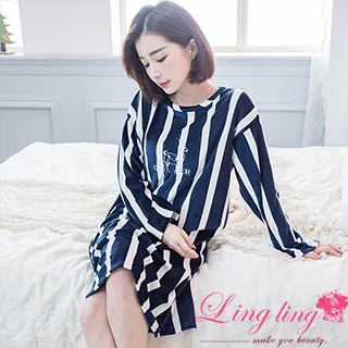 【lingling】圓領條紋T恤上衣+送項鍊PA1001(百搭綠黑) 歷史價格詳細信息