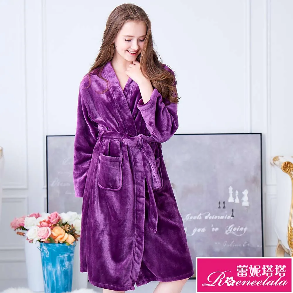 蕾妮塔塔 極暖柔軟水貂絨女性長袖浴袍(29242)葡萄紫 價格比較,價格查詢,歷史價格詳細信息