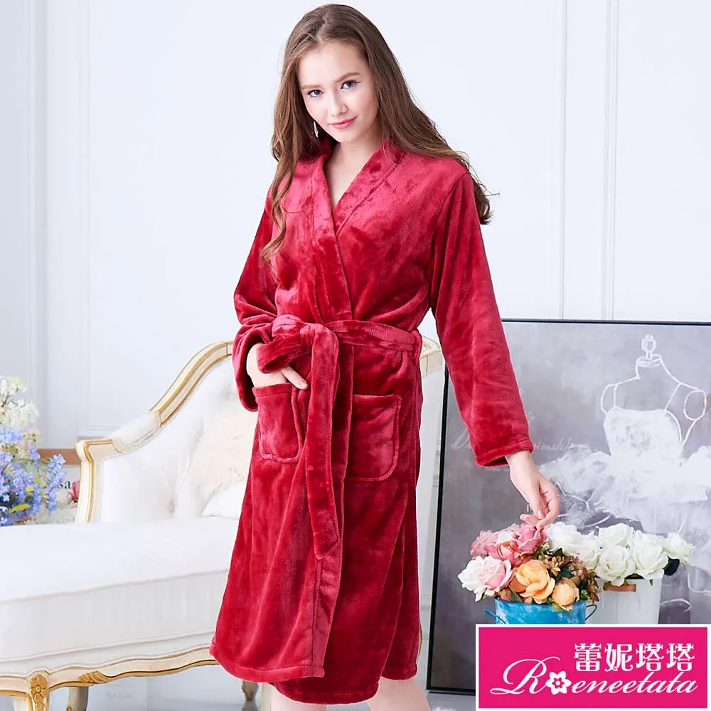 蕾妮塔塔 極暖柔軟水貂絨女性長袖浴袍(29242)葡萄紫 歷史價格詳細信息
