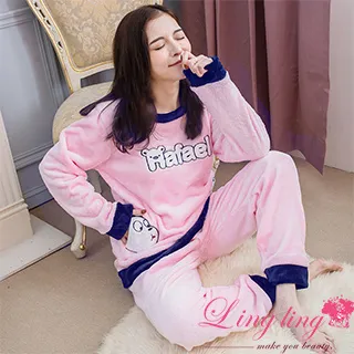 lingling A4314-01全尺碼-自在休閒檸檬印花兔子貼布牛奶絲長袖睡衣+長褲(二件式睡衣組)(天空藍) 歷史價格詳細信息