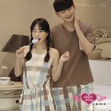 天使霓裳 睡衣 沉穩方格棉質情侶睡衣組(男or女) 歷史價格詳細信息