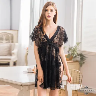 大尺碼Annabery低調裸膚V領緞面睡衣 歷史價格詳細信息