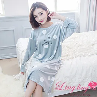 lingling A4309-01全尺碼-夜晚秘密方領繡花冰絲短袖連身睡衣(秋夜藍) 歷史價格詳細信息