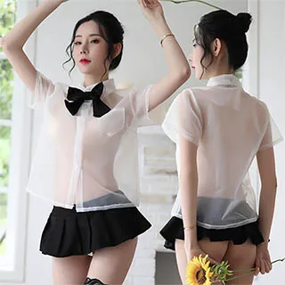 角色扮演 氣質學院 校園學生制服上衣背心組(黑F) AngelHoney天使霓裳 歷史價格詳細信息