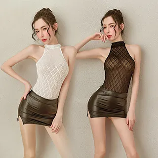 兩件式開襠連身裝包臀短裙挑逗性感火辣情趣睡衣內衣氣質女神角色扮演情趣角色服 歷史價格詳細信息