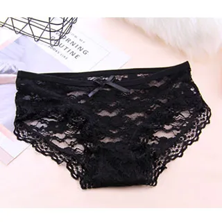 (多色)【Secret Garden】日系蝴蝶結蕾絲透明性感淑女中腰內褲SG707 歷史價格詳細信息