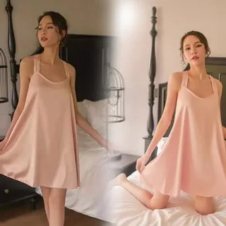 【maggie+】仿真絲吊帶露背甜美公主睡衣居家服-黑色 歷史價格詳細信息