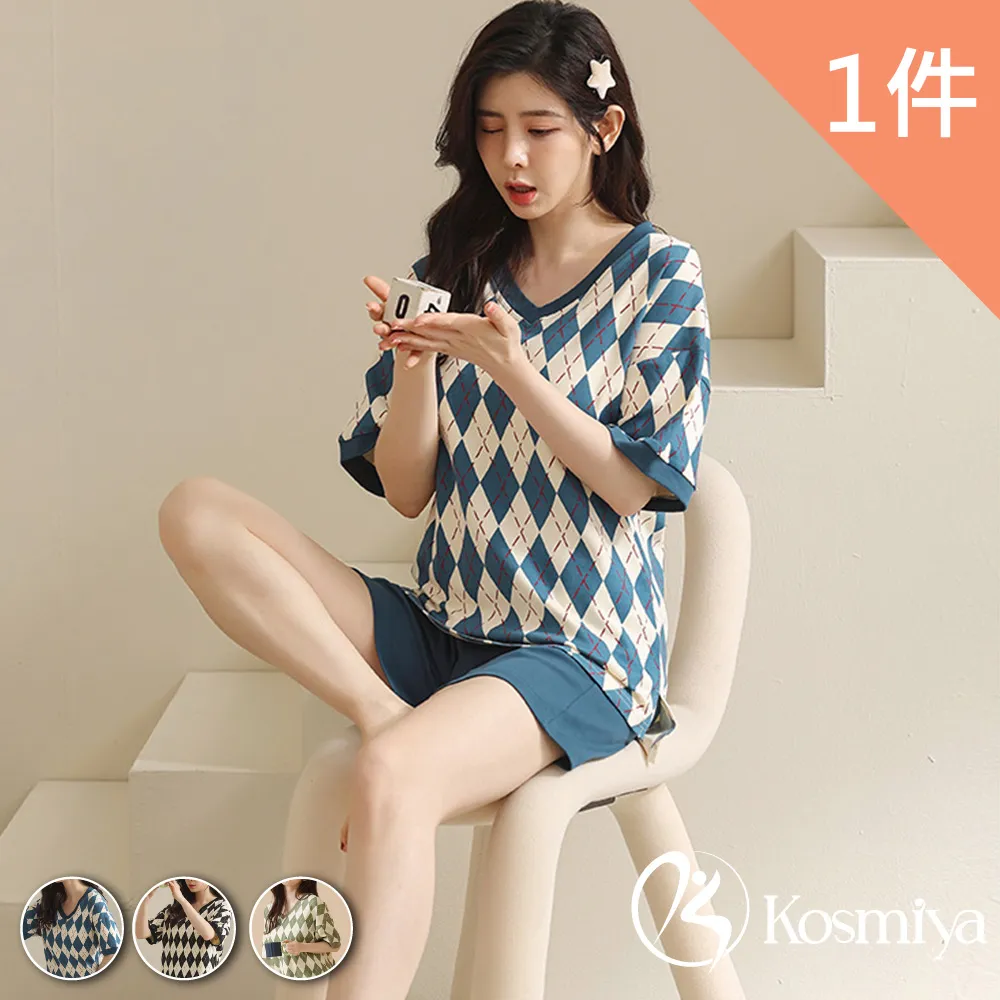 短袖居家睡衣 豹紋時尚感 襯衫式二件式睡衣AngelHoney天使霓裳 歷史價格詳細信息