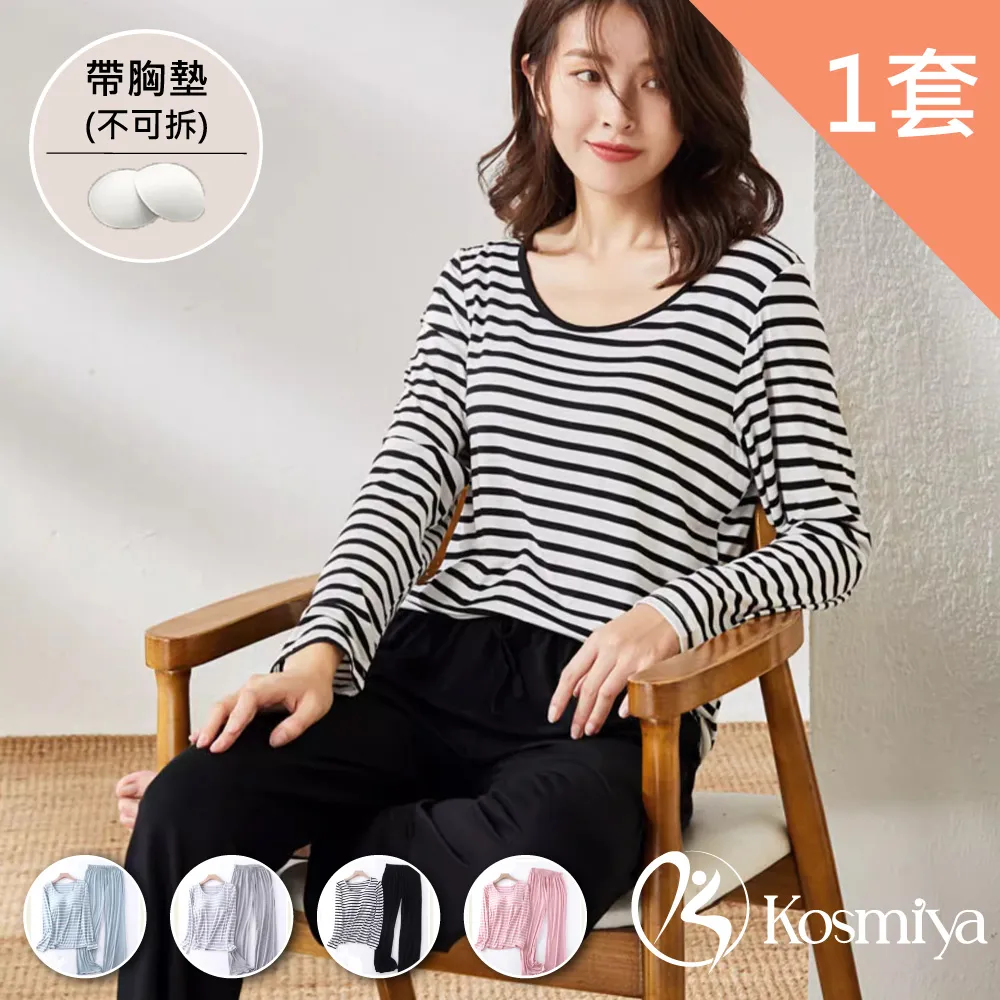【Kosmiya】1套 帶胸墊 莫代爾情侶睡衣/情侶睡衣/女睡衣/男睡衣/居家服(6色可選/均碼/加大碼) 歷史價格詳細信息