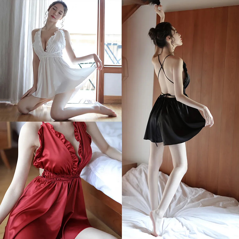 【Celia】深V吊帶裸背蕾絲女神連身裙性感情趣內睡衣 歷史價格詳細信息