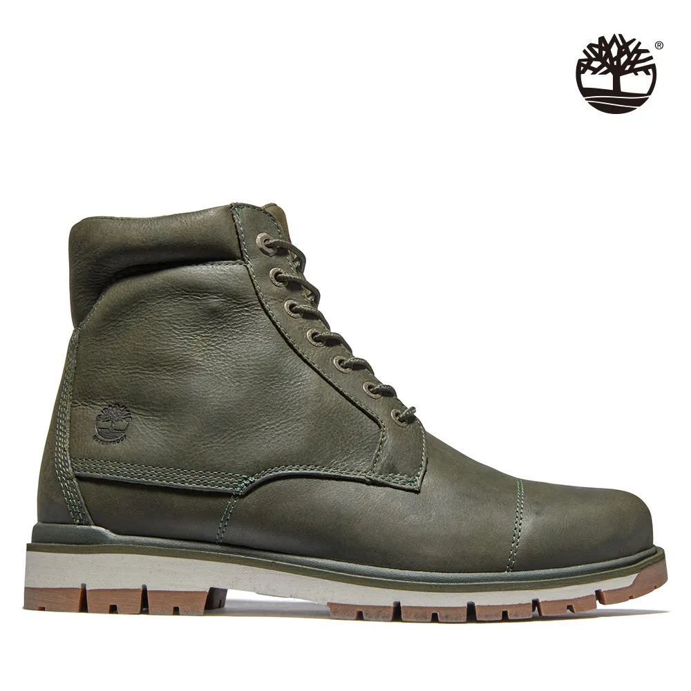 Timberland 男款深綠色皮革中筒休閒鞋|A69M1EO6 歷史價格詳細信息