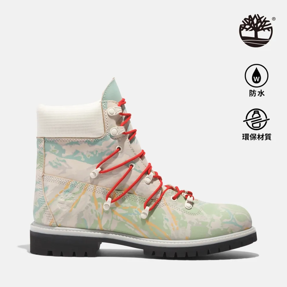 Timberland 女款米色清新印花磨砂革6吋特殊鞋帶款防水靴|A5QBN959 歷史價格詳細信息