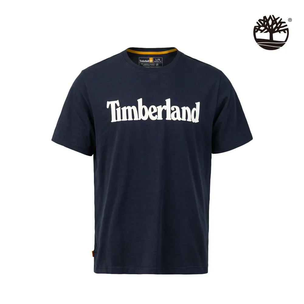 Timberland 男款深藍色有機棉經典黃靴負片印花長袖T恤|A69YH433 歷史價格詳細信息