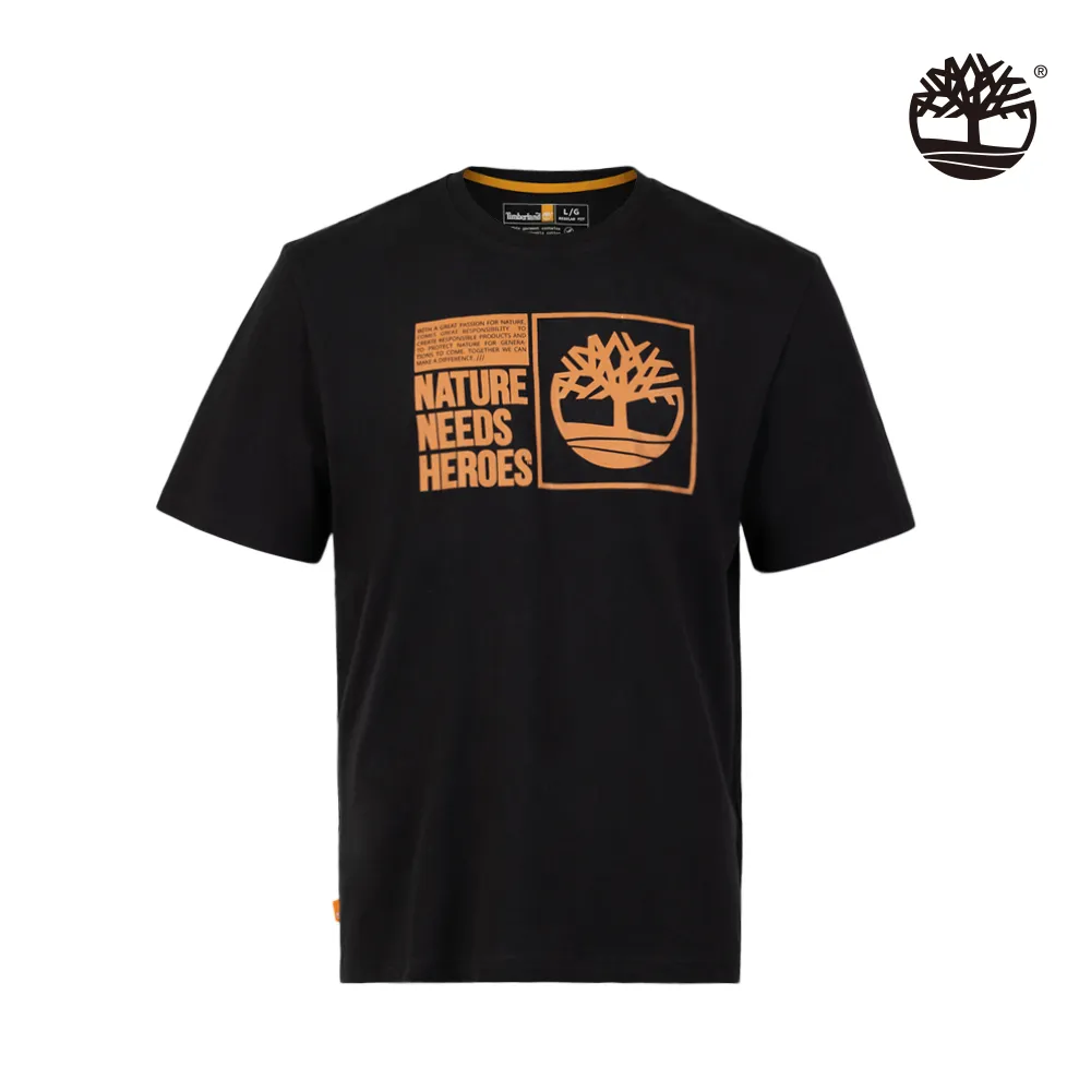 Timberland 男款黑色有機棉地球英雄印花長袖T恤|A6A21001 歷史價格詳細信息