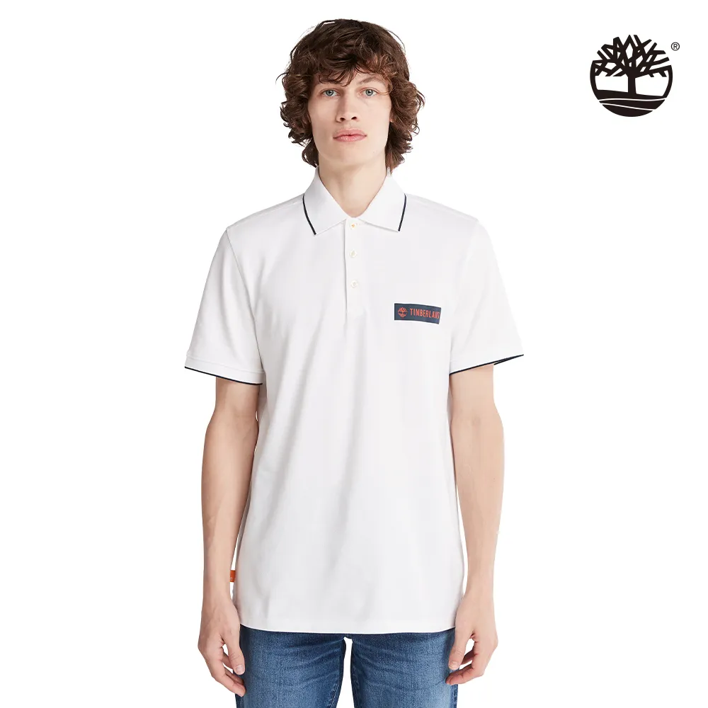 Timberland 男款白色簡潔品牌字母印花POLO衫|A6A2N100 歷史價格詳細信息
