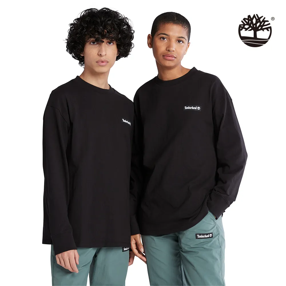 Timberland 中性黑色有機棉厚磅寬版背面圖案長袖T恤|A5YVD001 歷史價格詳細信息