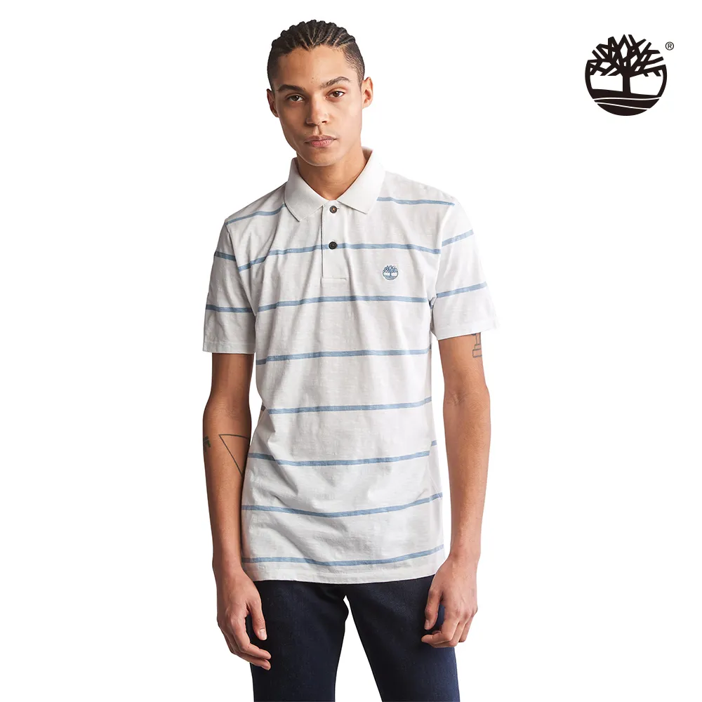 Timberland 男款白色條紋短袖POLO衫|A65PNA94 歷史價格詳細信息