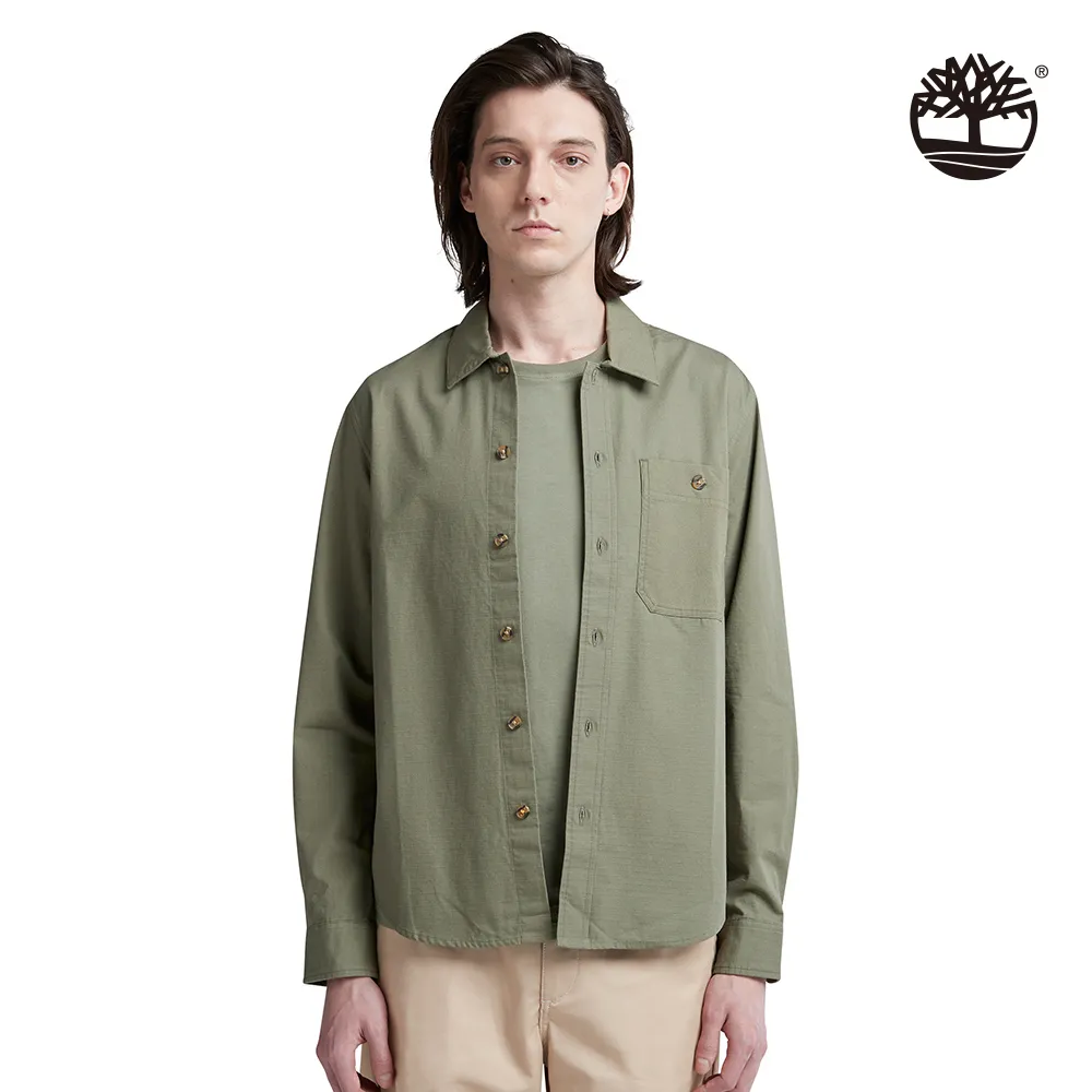【Timberland】男款灰綠色外套式長袖襯衫(A62CD590) 歷史價格詳細信息