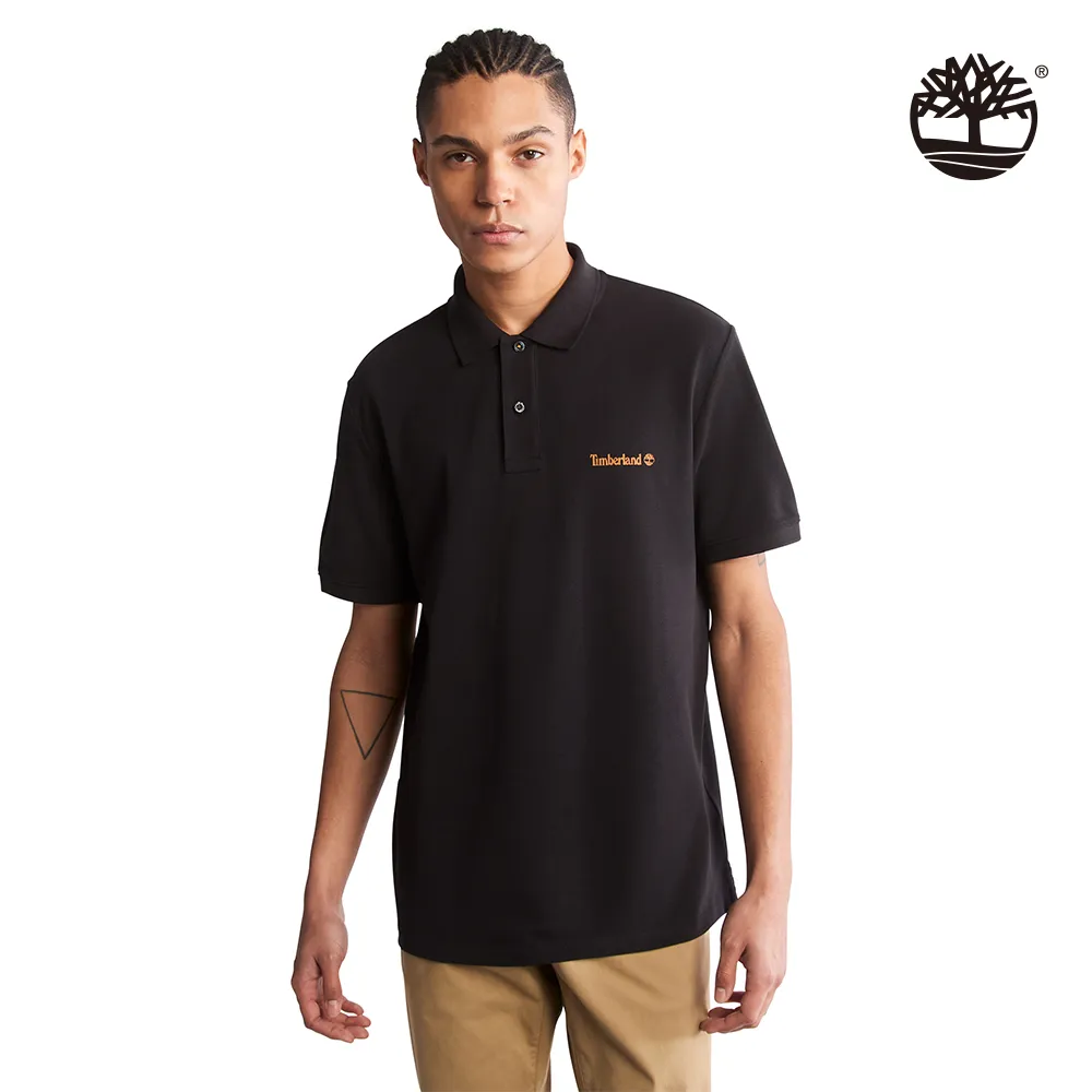 Timberland 女款黑色有機棉胸前圓形LOGO短袖T恤|A6AVM001 歷史價格詳細信息
