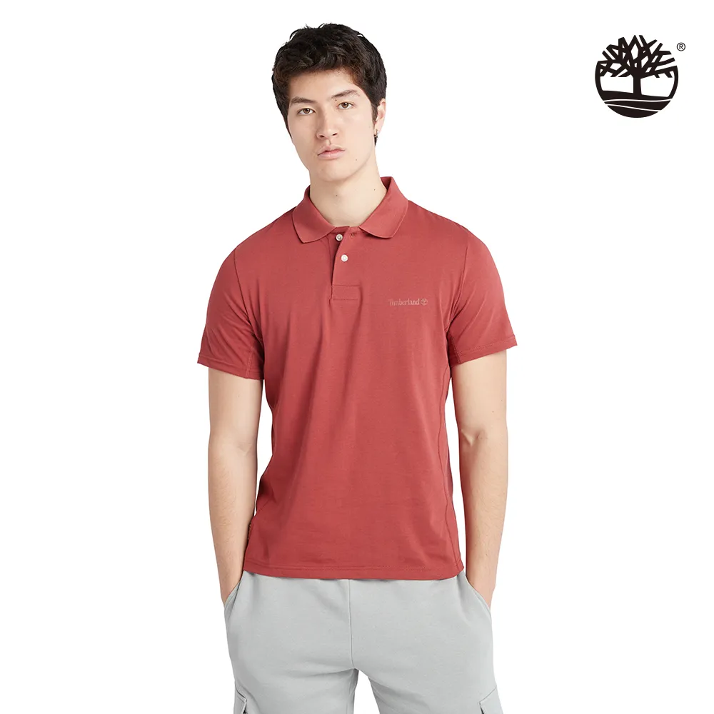 Timberland 男款醬紅色有機棉刺繡LOGO短袖POLO衫 |A62T5DH9 歷史價格詳細信息