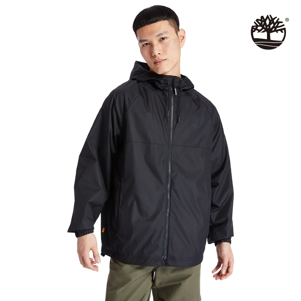 Timberland 男款黑色樹型LOGO防水連帽外套|A2CEF001 歷史價格詳細信息