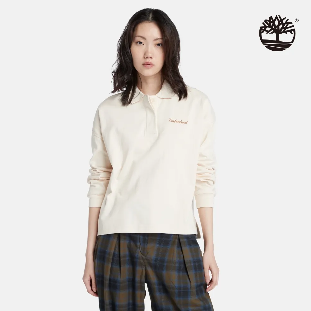 Timberland 女款白煙色線條LOGO連帽長袖上衣|A6AZ2V04 歷史價格詳細信息