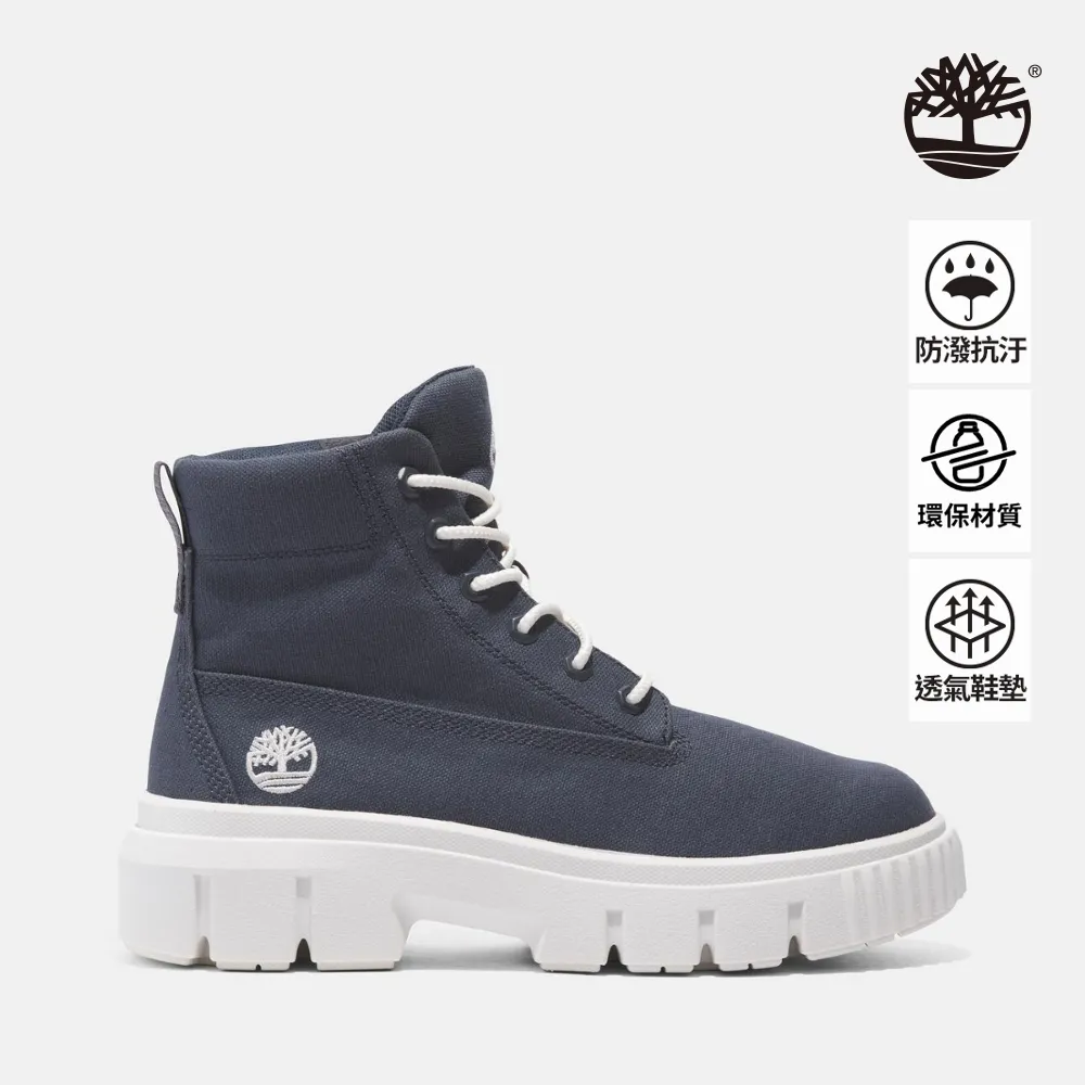 Timberland 中性款深藍色刺繡徽標厚磅短袖T恤|A5Z5U433 歷史價格詳細信息