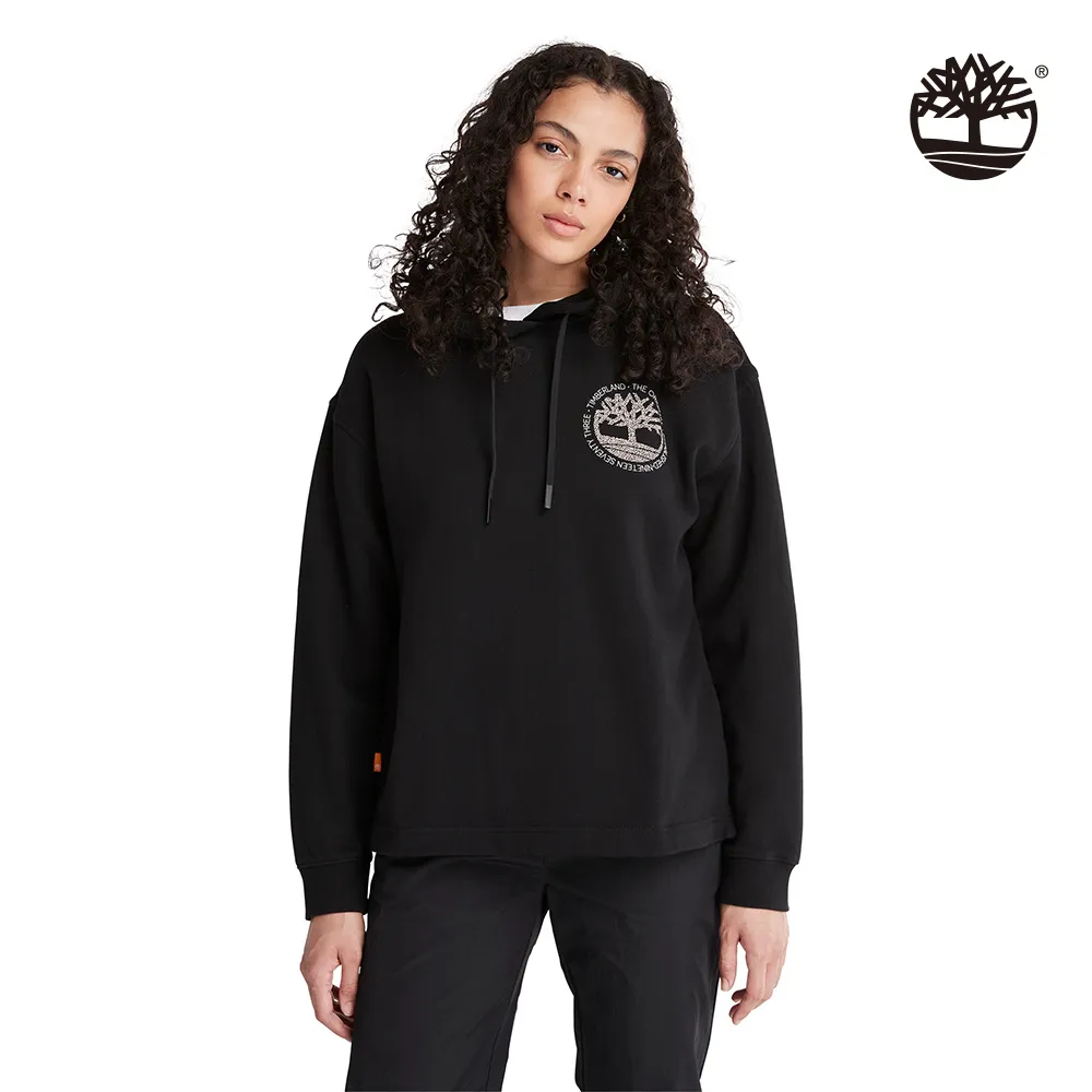 Timberland 女款黑色有機棉拼接Oyster River寬版大學T|A5X3H001 歷史價格詳細信息