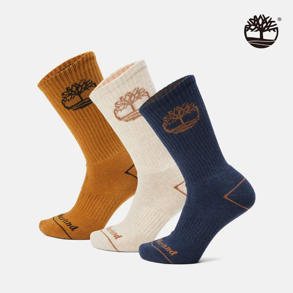 TIMBERLAND 三入組比狄福德羅紋針織半緩衝長襪 黑 A1F1M-001 歷史價格詳細信息