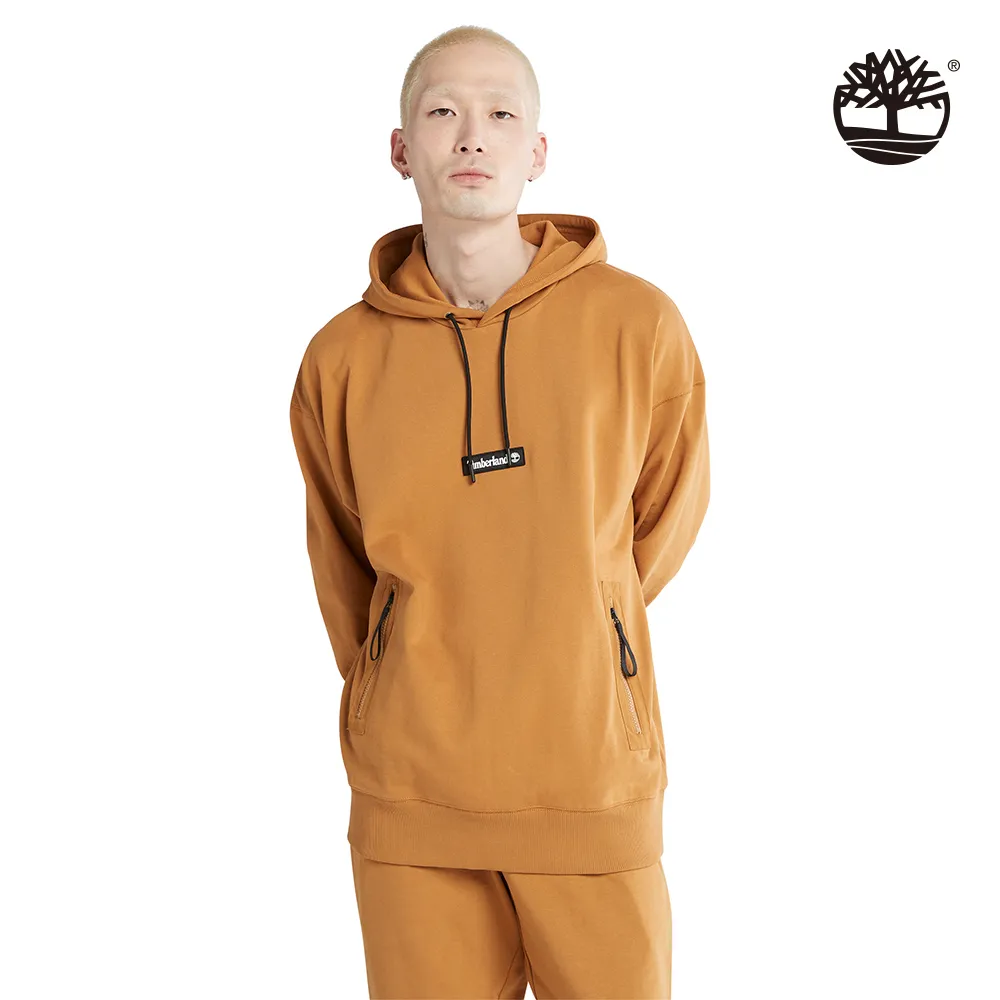 Timberland 男款小麥色有機棉拉鍊口袋寬鬆厚磅帽T|A5VRDP47 歷史價格詳細信息