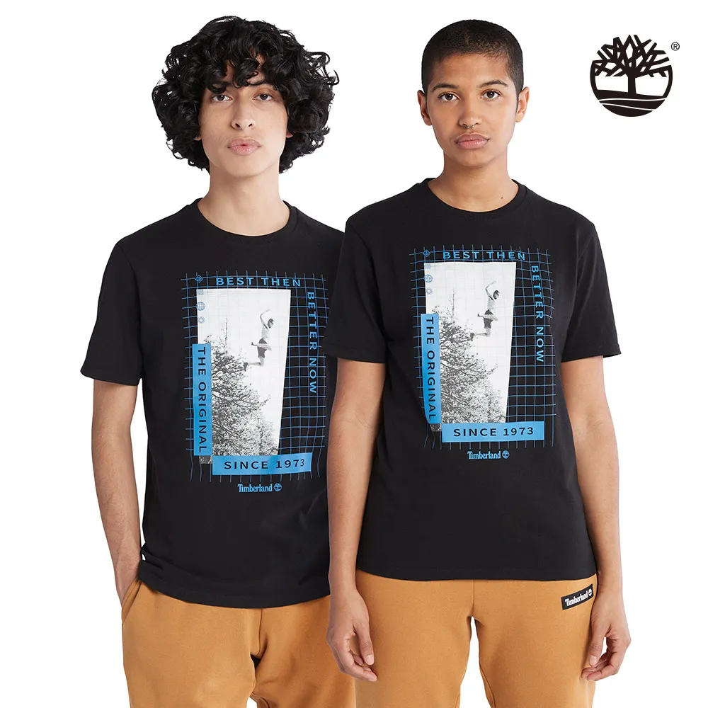 Timberland 中性黑色有機棉厚磅寬版背面圖案長袖T恤|A5YVD001 歷史價格詳細信息
