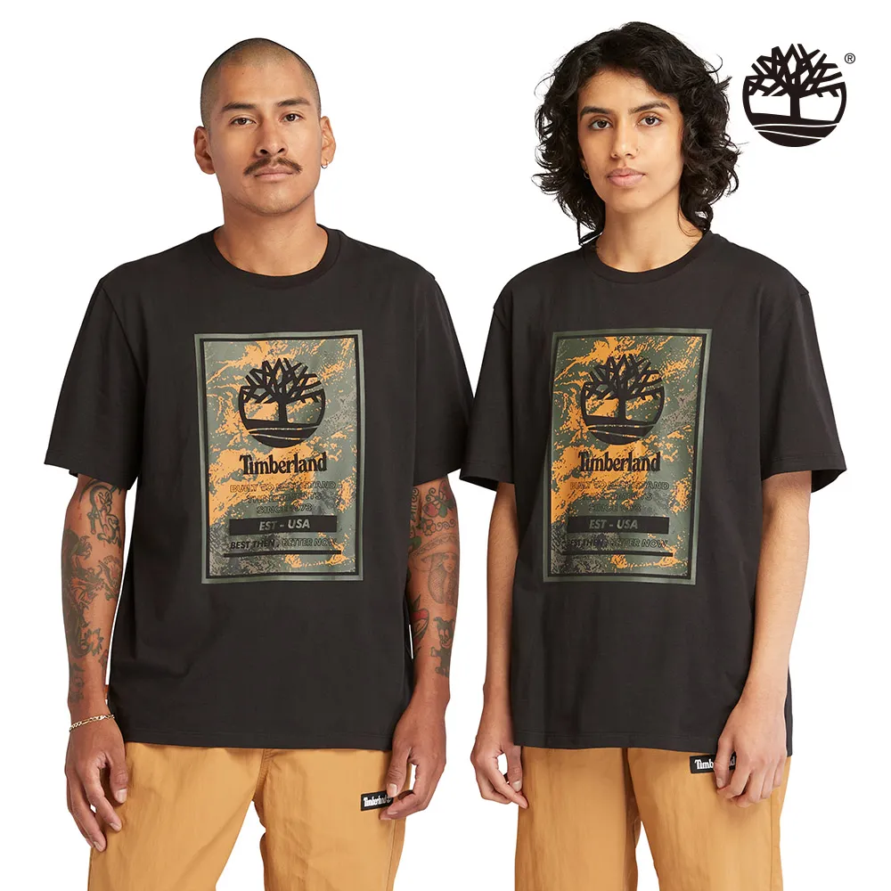 Timberland 中性黑色有機棉醒目LOGO印花短袖T恤|A6QCD001 歷史價格詳細信息