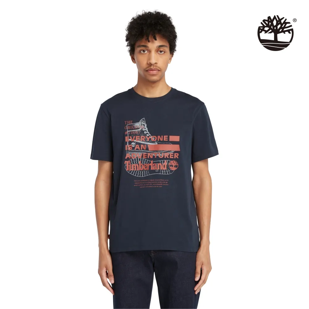 Timberland 男款深藍色短袖印花T恤|A5UX7433 歷史價格詳細信息