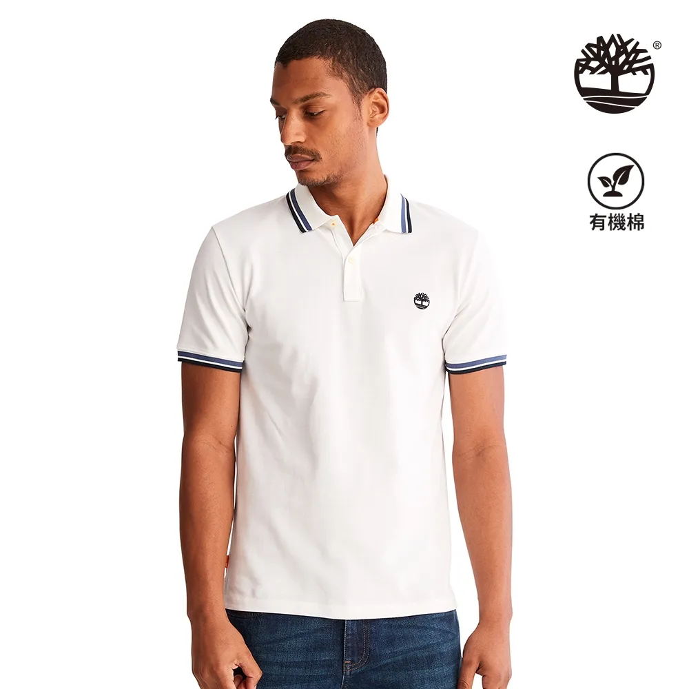 Timberland 男款白色有機棉MILLERS RIVER修身短袖POLO衫|A62SH100 歷史價格詳細信息