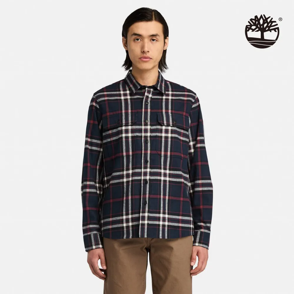 Timberland 男款深寶石藍格紋長袖襯衫外套|A2ARQB68 歷史價格詳細信息