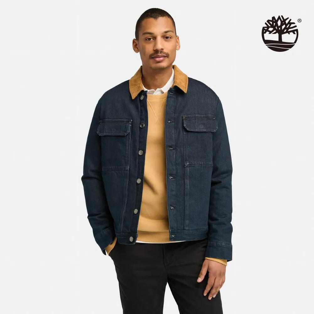 Timberland 男款深藍-深色牛仔布抓絨環保材質拼接口袋外套 M/M 歷史價格詳細信息